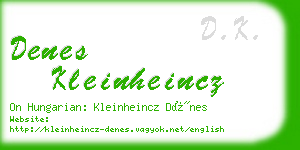 denes kleinheincz business card